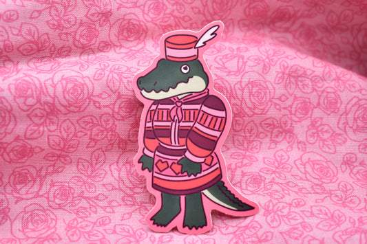 Valentine Man Gator Matte Sticker