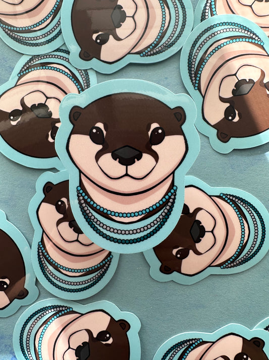 Blue Otter Vinyl Sticker