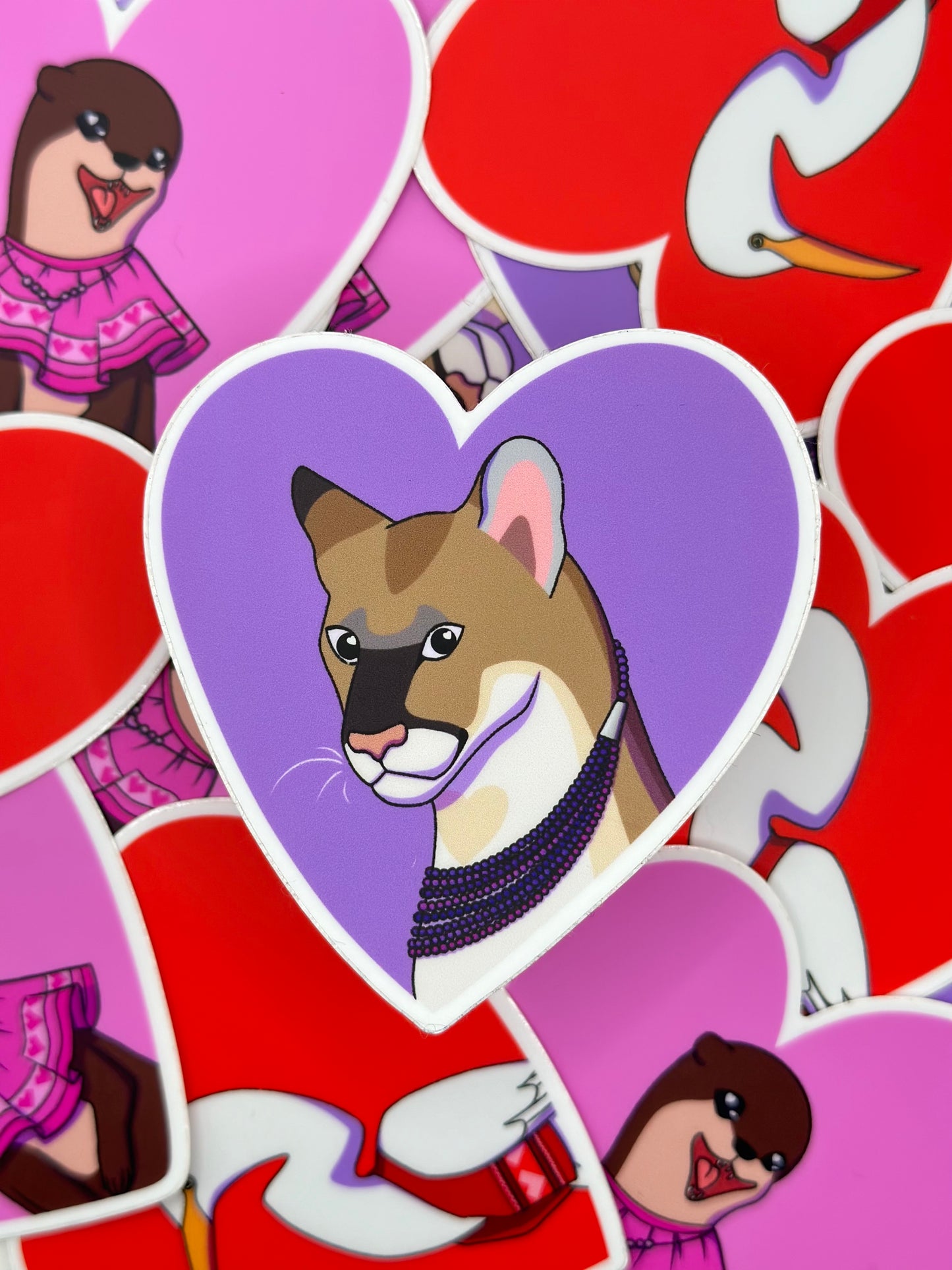 Animal Heart Matte Stickers