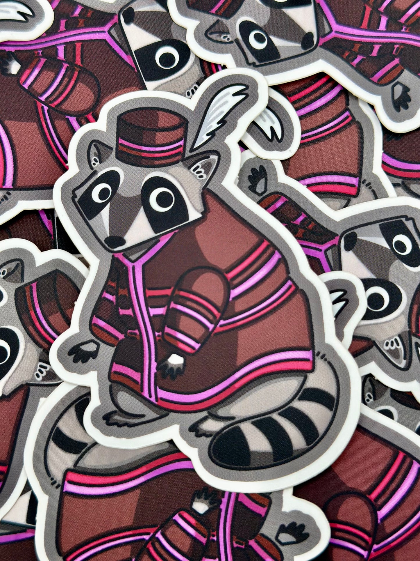 Man Raccoon Matte Sticker