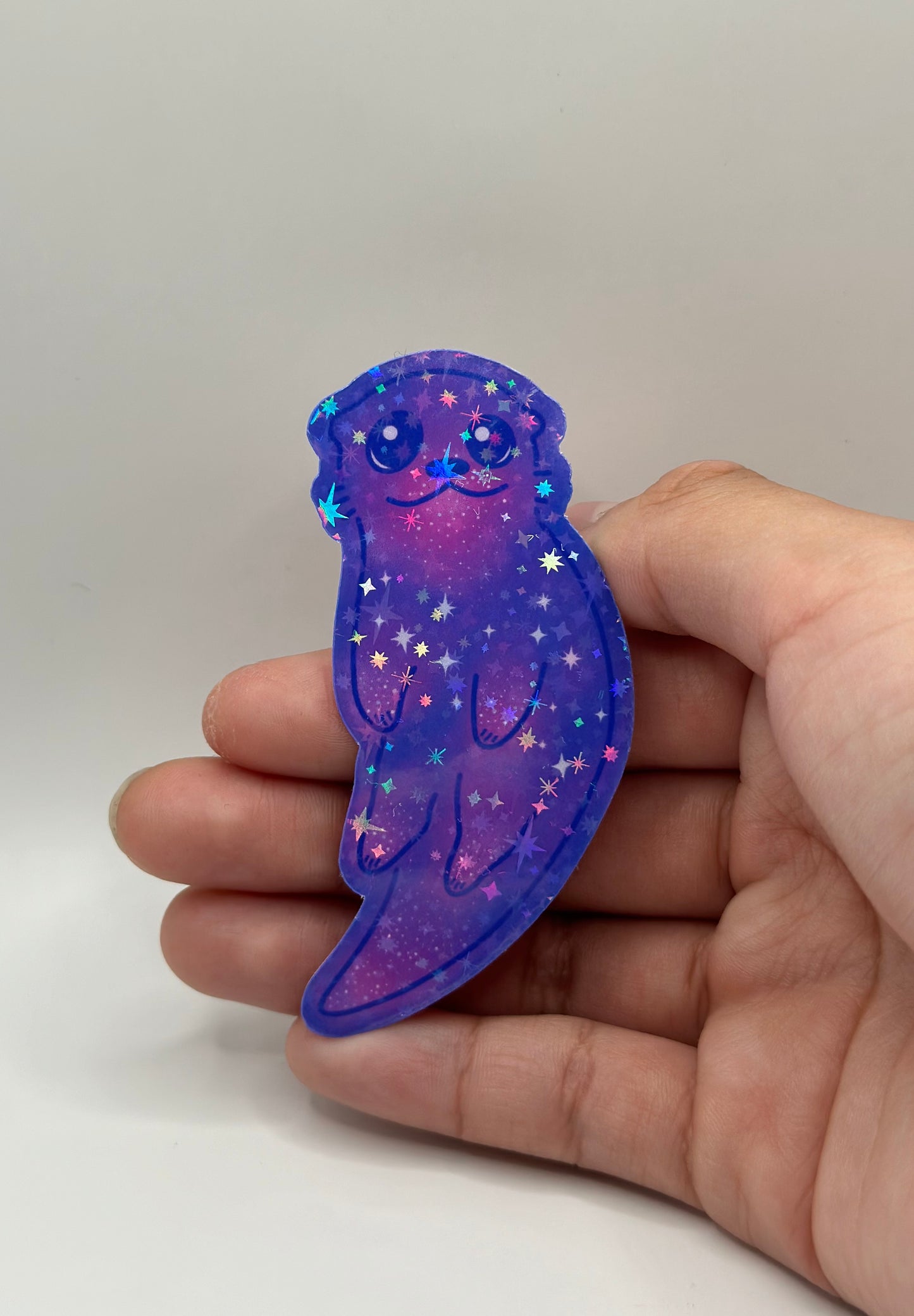 Galaxy Otter Holographic Sticker