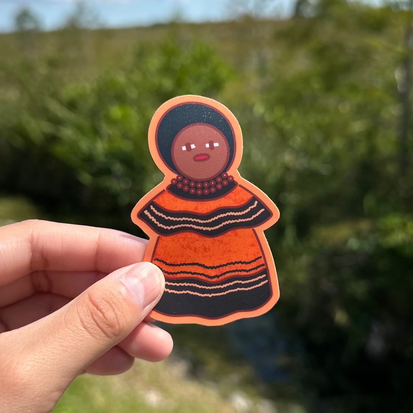 Halloween Lady Doll Matte Sticker